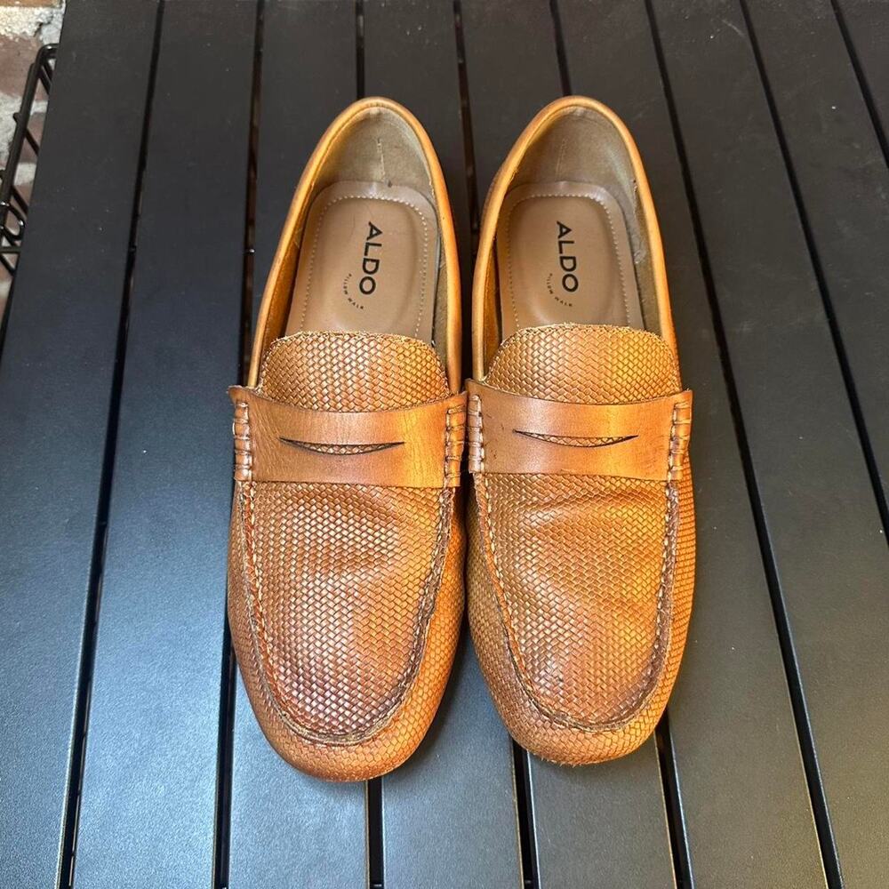Also weaved leather loafers